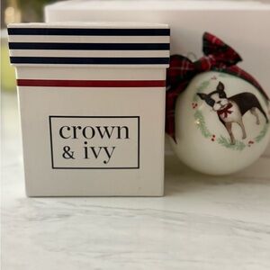 Crown & Ivy Boston Terrier Ornament